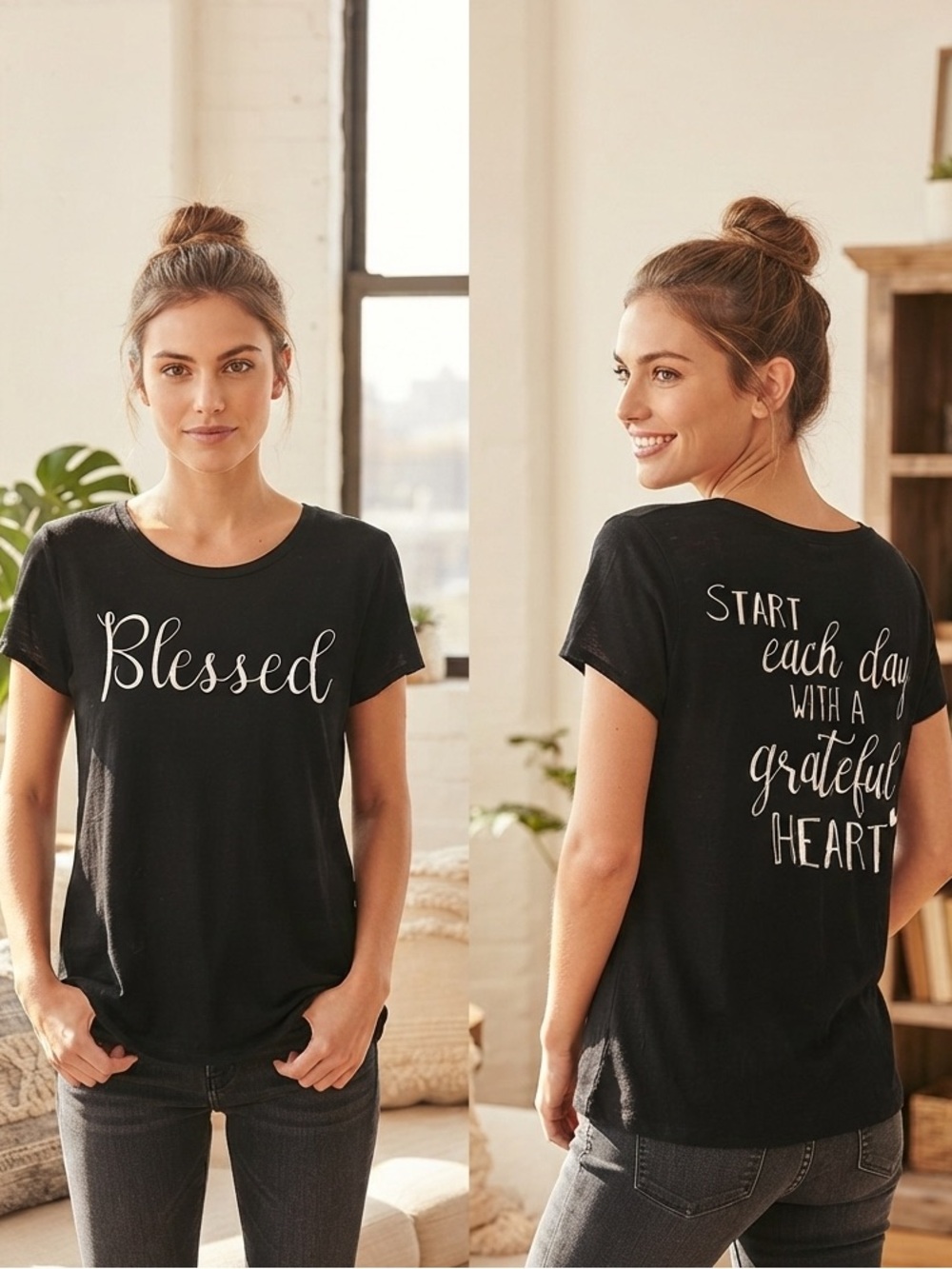 Blessed Graphic Tee - Black Women's Top